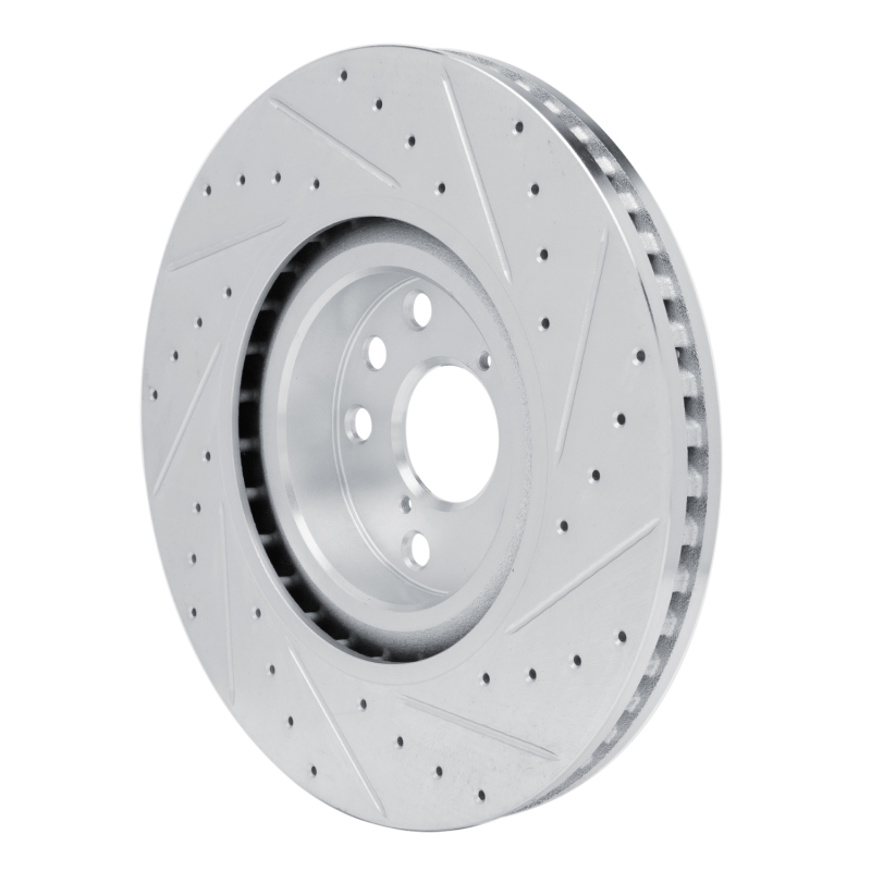 Lexus GS300 Brake Rotor (1) - Left Front - R1 Concepts - Drilled & Slotted - Silver - `11-`25